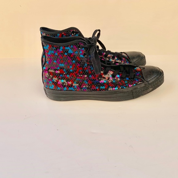CONVERSE HIGH TOP BLACK SEQUIN - Picture 2 of 8